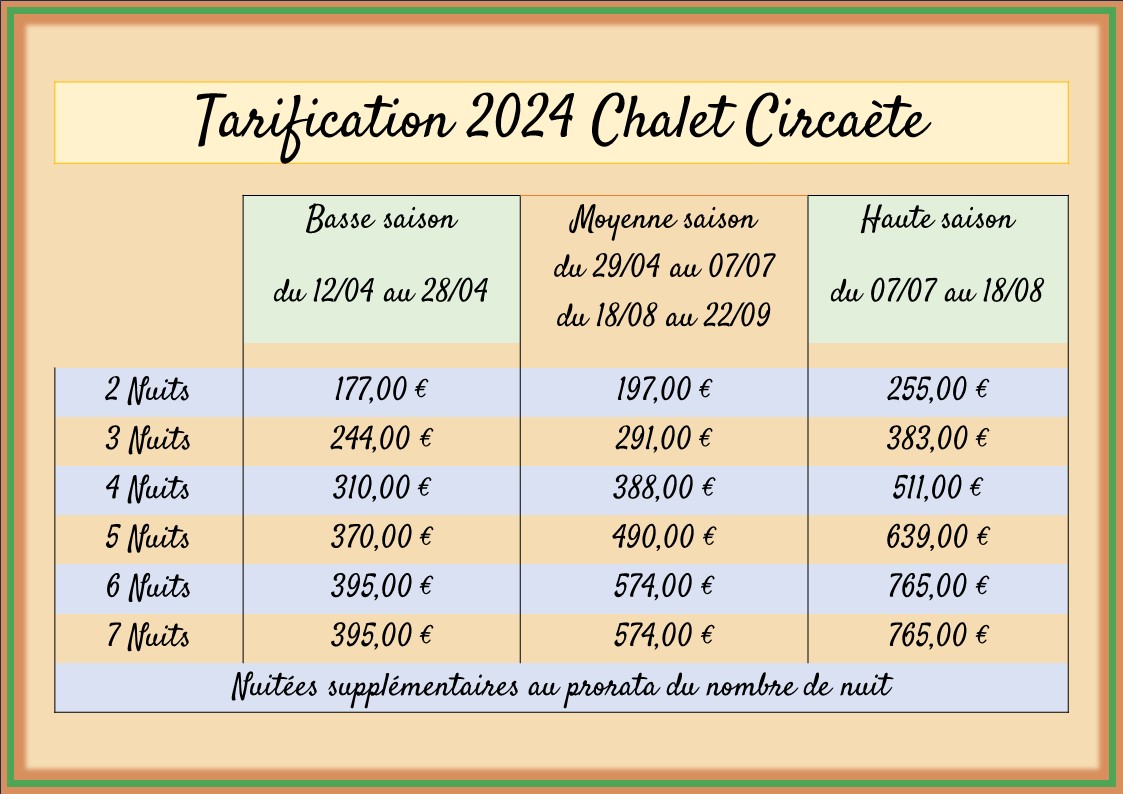Tarifs Circaete 2024 FR 1
