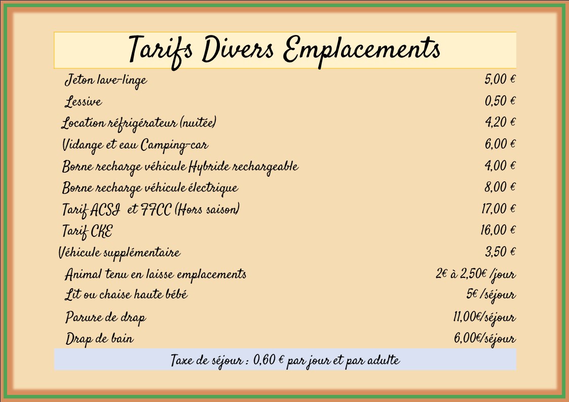 Tarifs Divers Emp 2024 FR 1