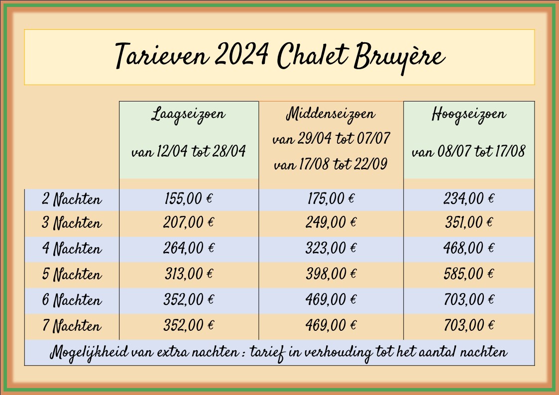 Tarifs Bruyere 2024 NED
