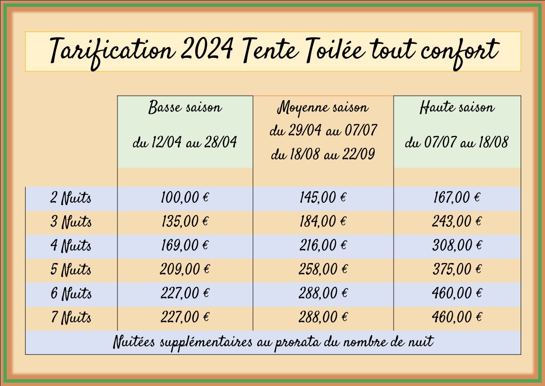 Tarifs Tente 2024 FR 1